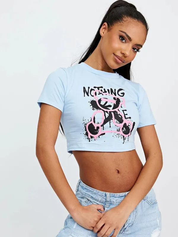Nothing Graphic Printed Crop Top - Zoey sold by Storm Desire