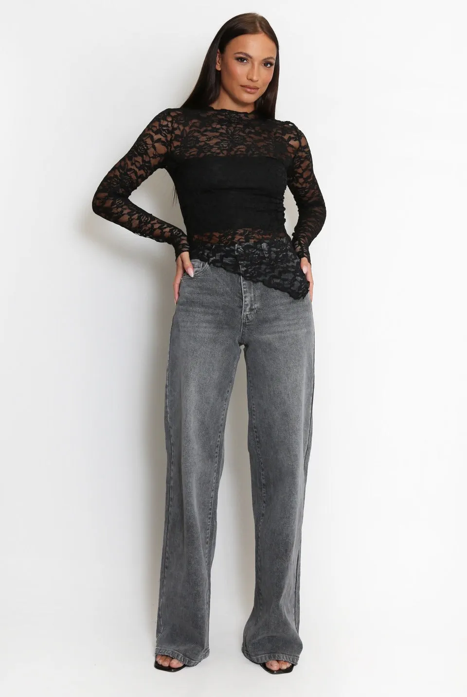 Long Sleeve Asymmetric Lace Top - Eve sold by Storm Desire product image thumbnail 2