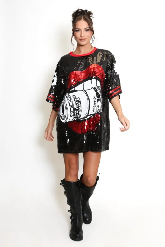 Gameday Red Sequin Mini Dress | Parallel