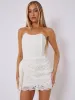 Lace Bandeau Mini Dress With Drape - Jenna sold by Storm Desire