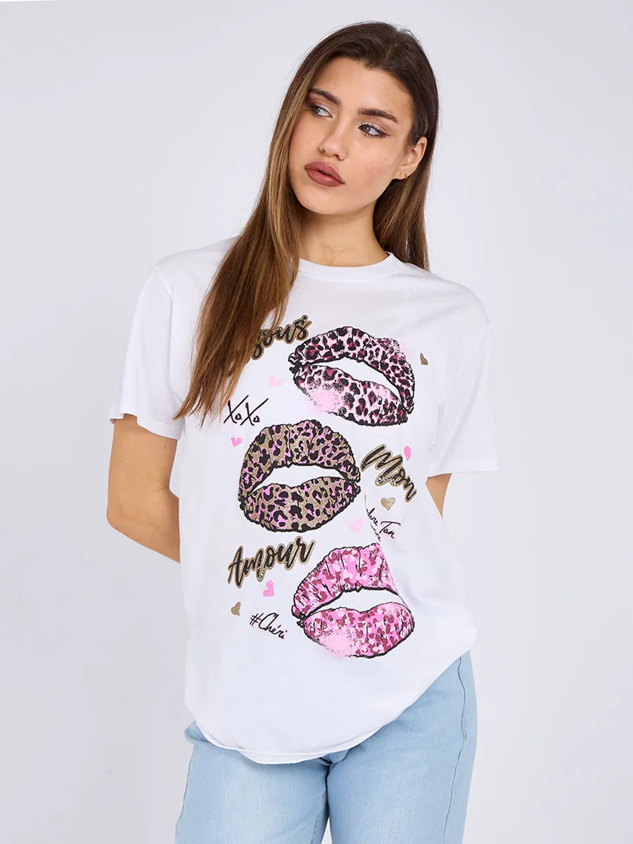 Bisous Amour Printed T-Shirt - Romina sold by Storm Desire product image thumbnail 5