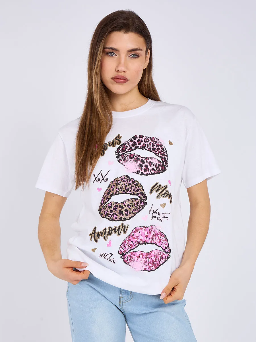 Bisous Amour Printed T-Shirt - Romina sold by Storm Desire product image thumbnail 3