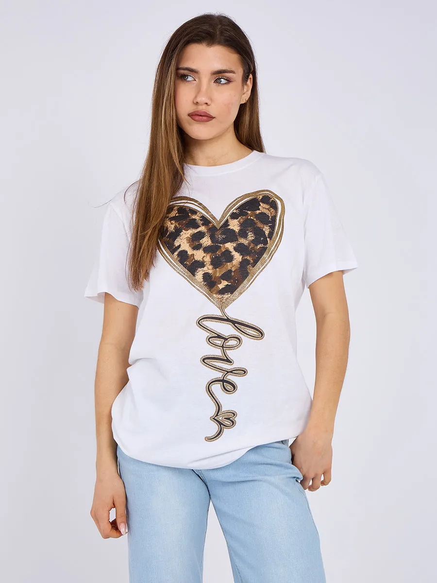 Leopard Heart Love Printed T-Shirt - Abby sold by Storm Desire product image thumbnail 5