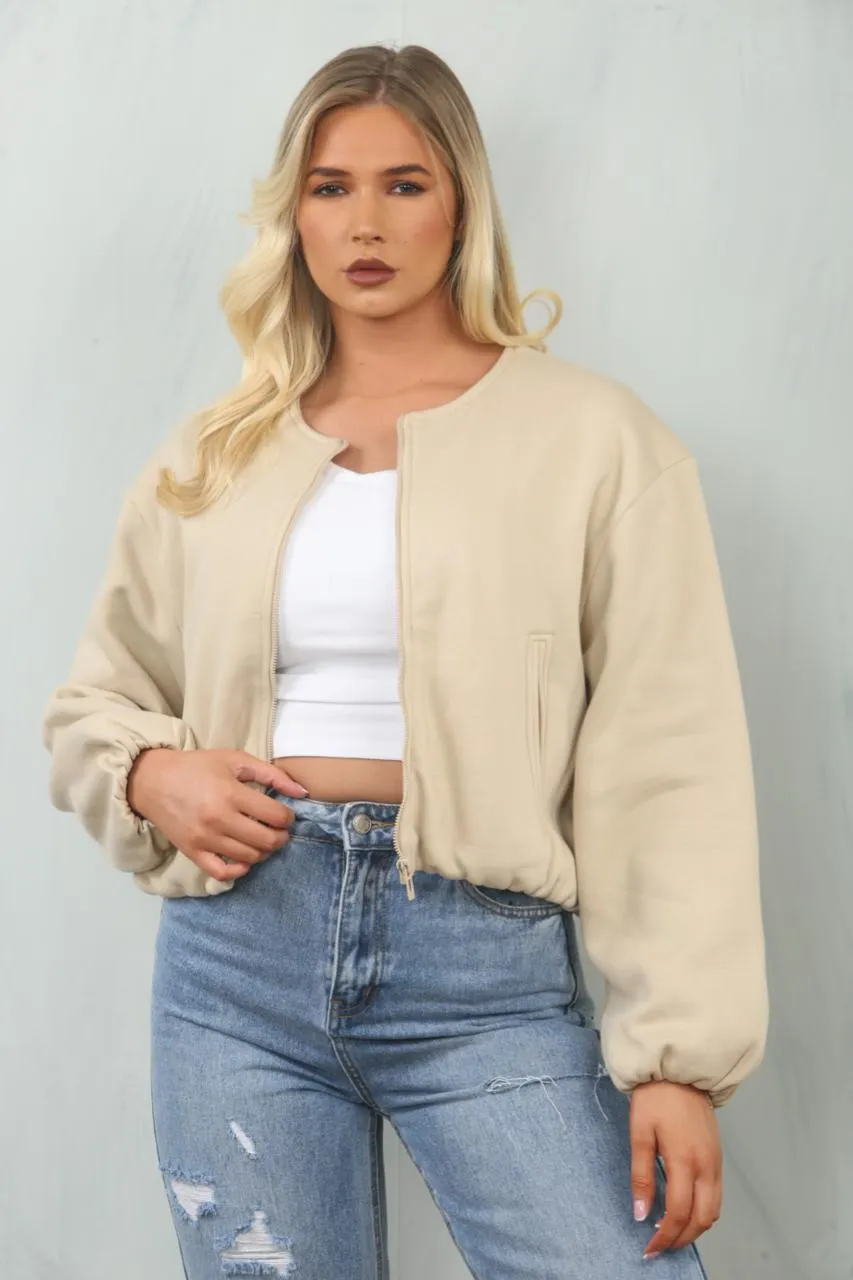 Soft Bubble Hem Bomber Jacket - Amoura sold by Storm Desire product image thumbnail 3