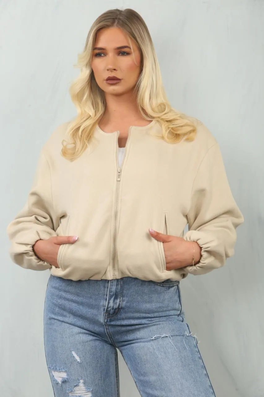 Soft Bubble Hem Bomber Jacket - Amoura sold by Storm Desire product image thumbnail 5