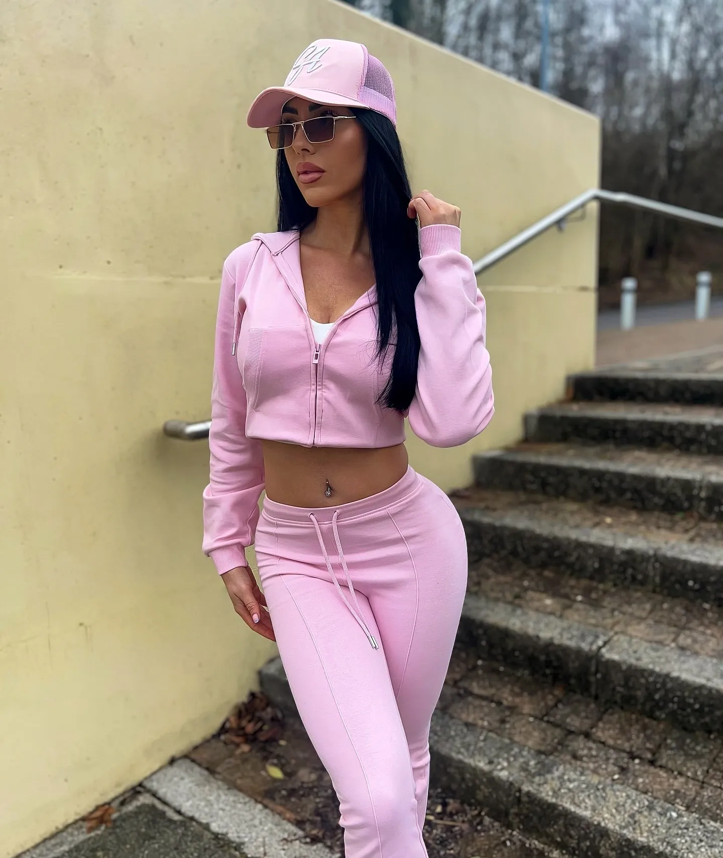 Cropped Hem Bell Bottom Joggers Set - Fernanda sold by Storm Desire