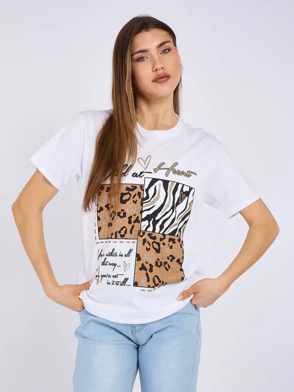 Wild At Heart Printed T-Shirt - Marie sold by Storm Desire