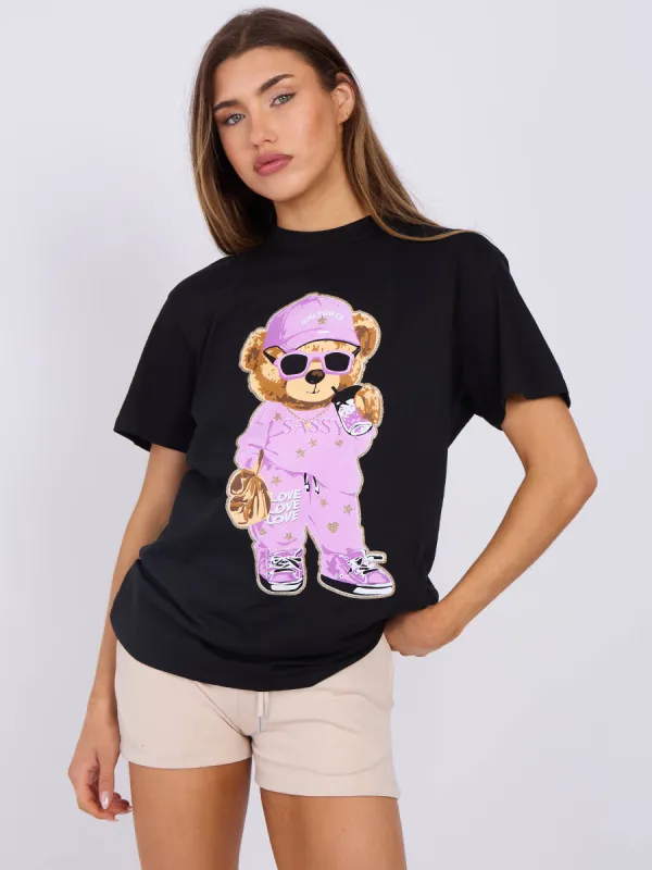 Sassy Teddy Graphic T-Shirt- Jazmin sold by Storm Desire
