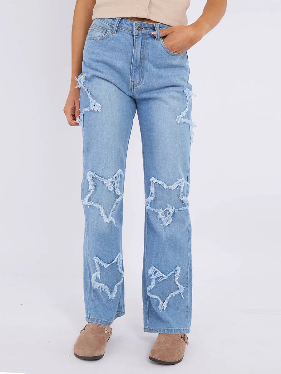 Straight Leg Star Denim Jeans - Sasha sold by Storm Desire product image thumbnail 4