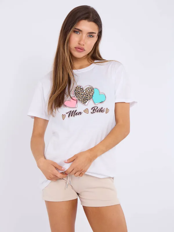Mon Bébé Heart Printed T-Shirt - Siena sold by Storm Desire