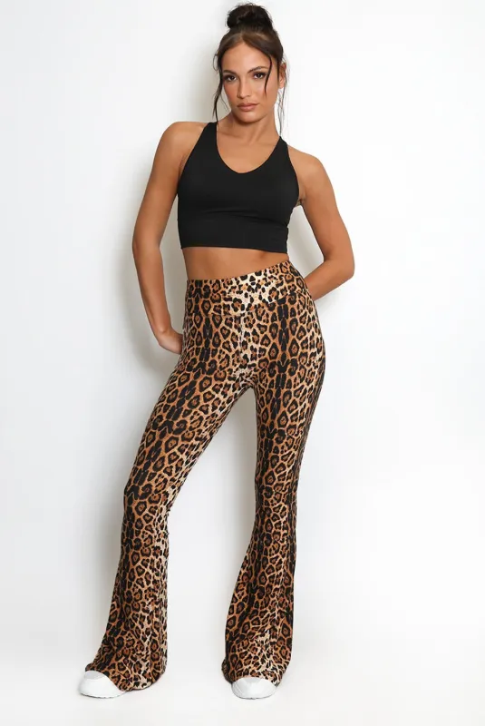 Leopard Bell Bottom Pants - Aleena sold by Storm Desire