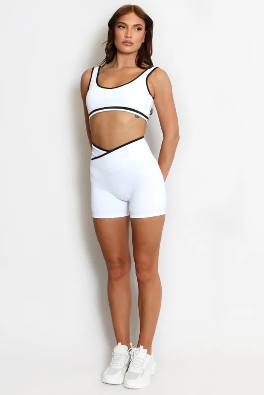 Active Piping Crop Top And Shorts - Selene made by Storm Desire