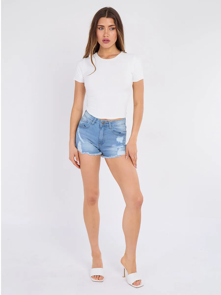 Distressed Summer Denim Shorts - Adley sold by Storm Desire
