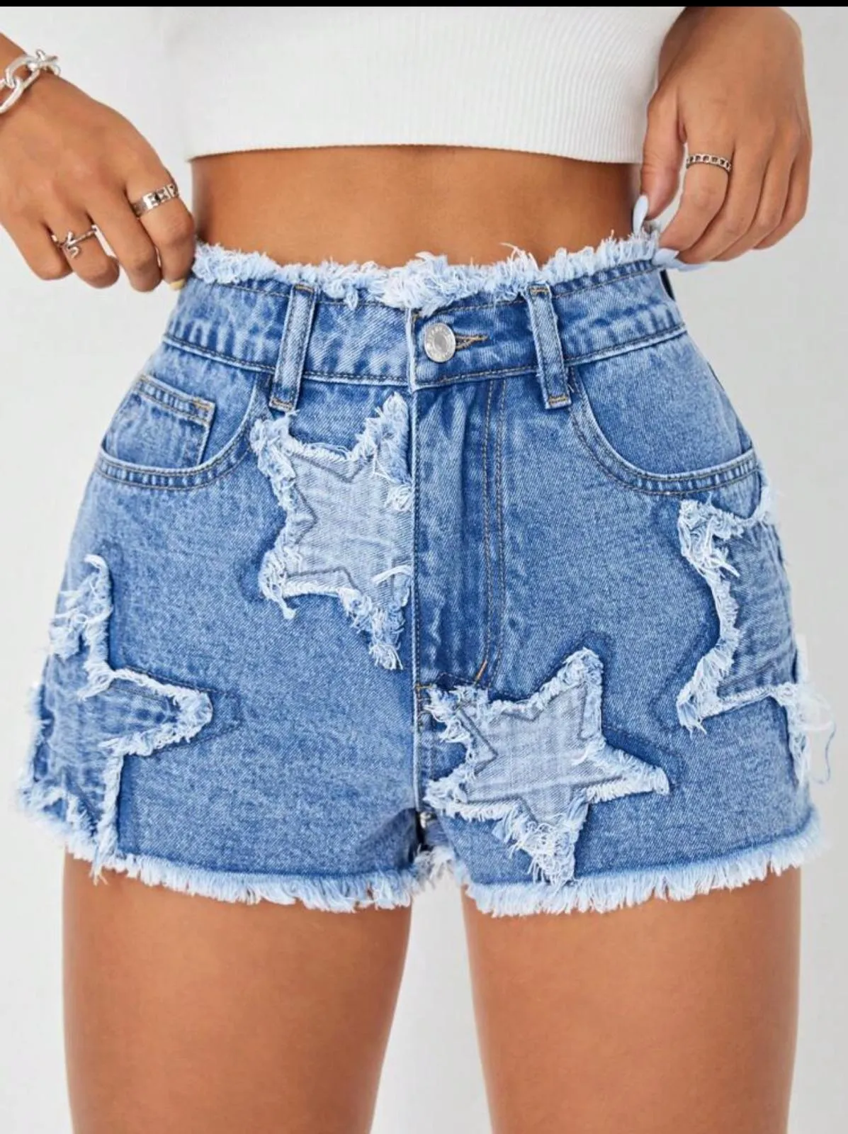 Embroidery Star Denim Shorts - Amelie sold by Storm Desire product image thumbnail 2