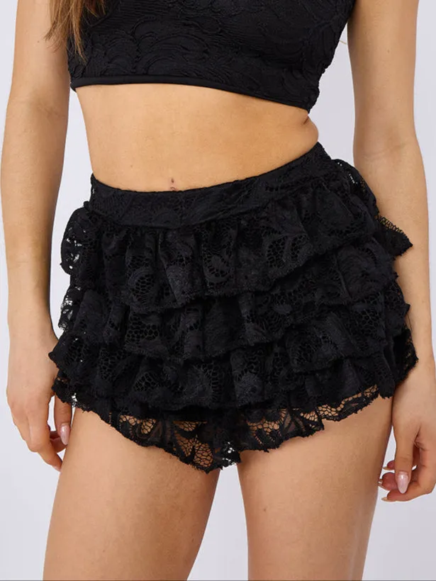 Lace Slinky Frill Mini Skort - Charley sold by Storm Desire product image thumbnail 3