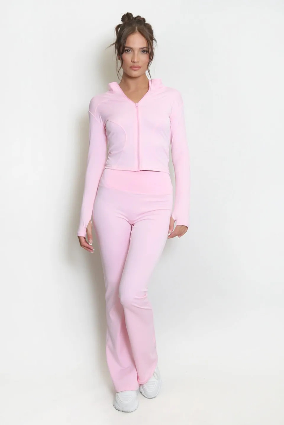 Back In Stock Active Zip Top And Push Up Flare Trouser Set - Hayden sold by Storm Desire product image thumbnail 5