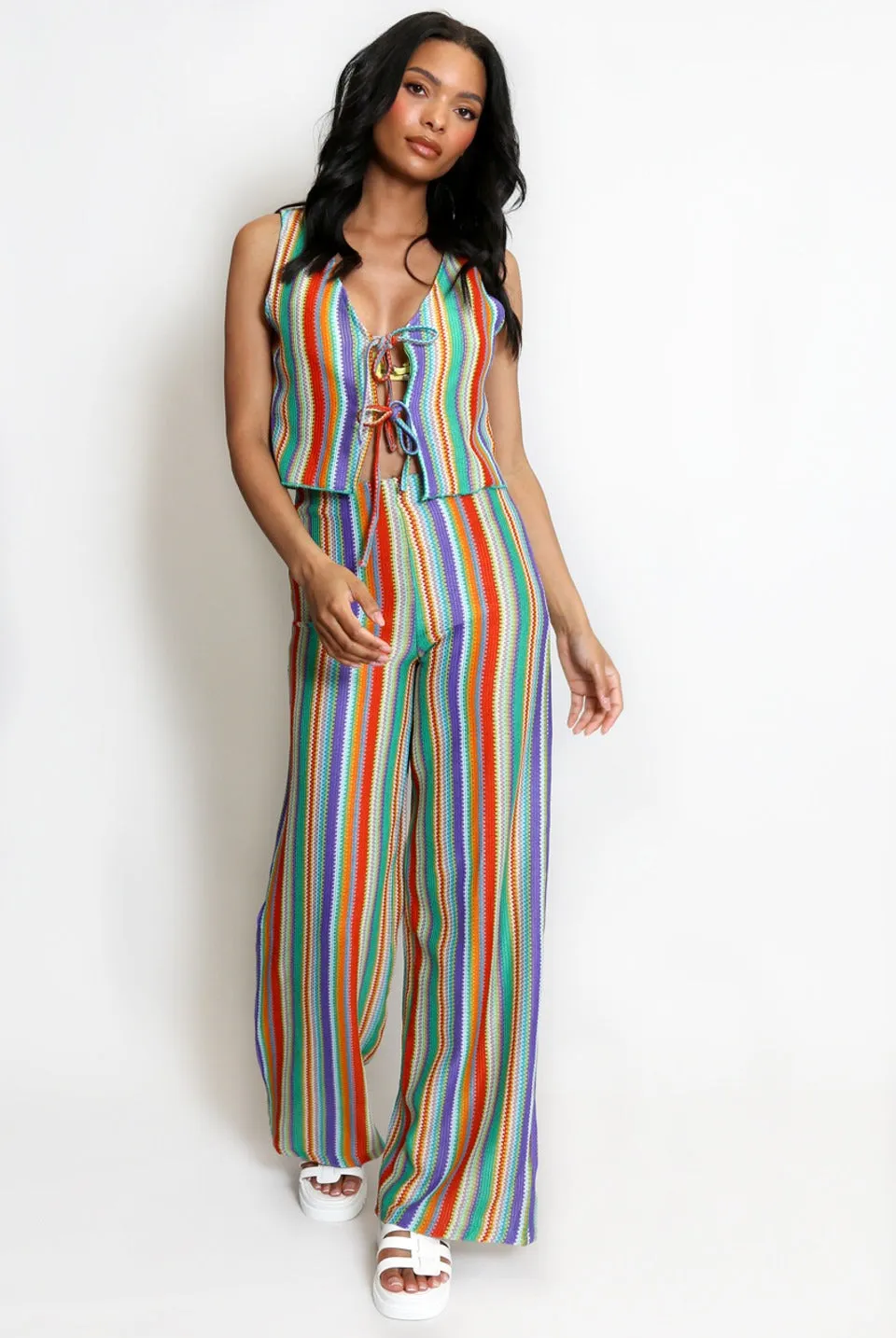 Zig Zag Striped Waistcoat And Trousers Set - Bethany sold by Storm Desire