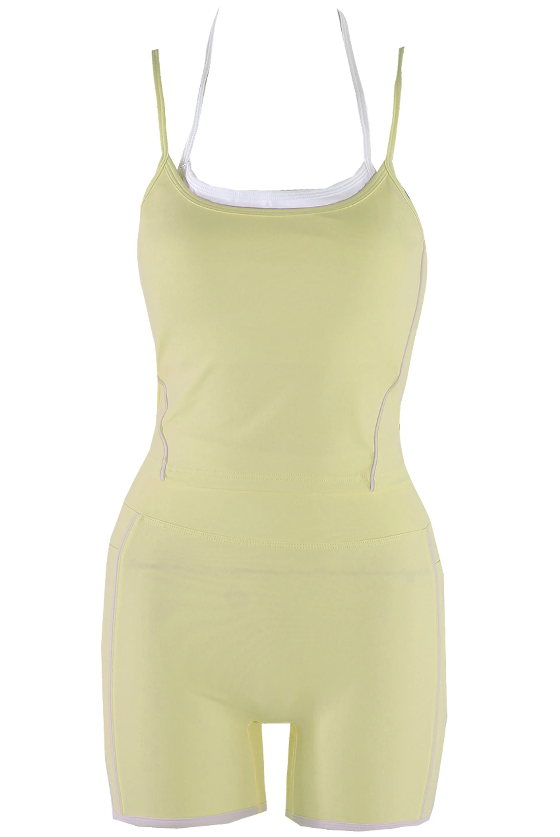 Double Strap Piping Vest And Shorts Gym Set - Jemma sold by Storm Desire product image thumbnail 3