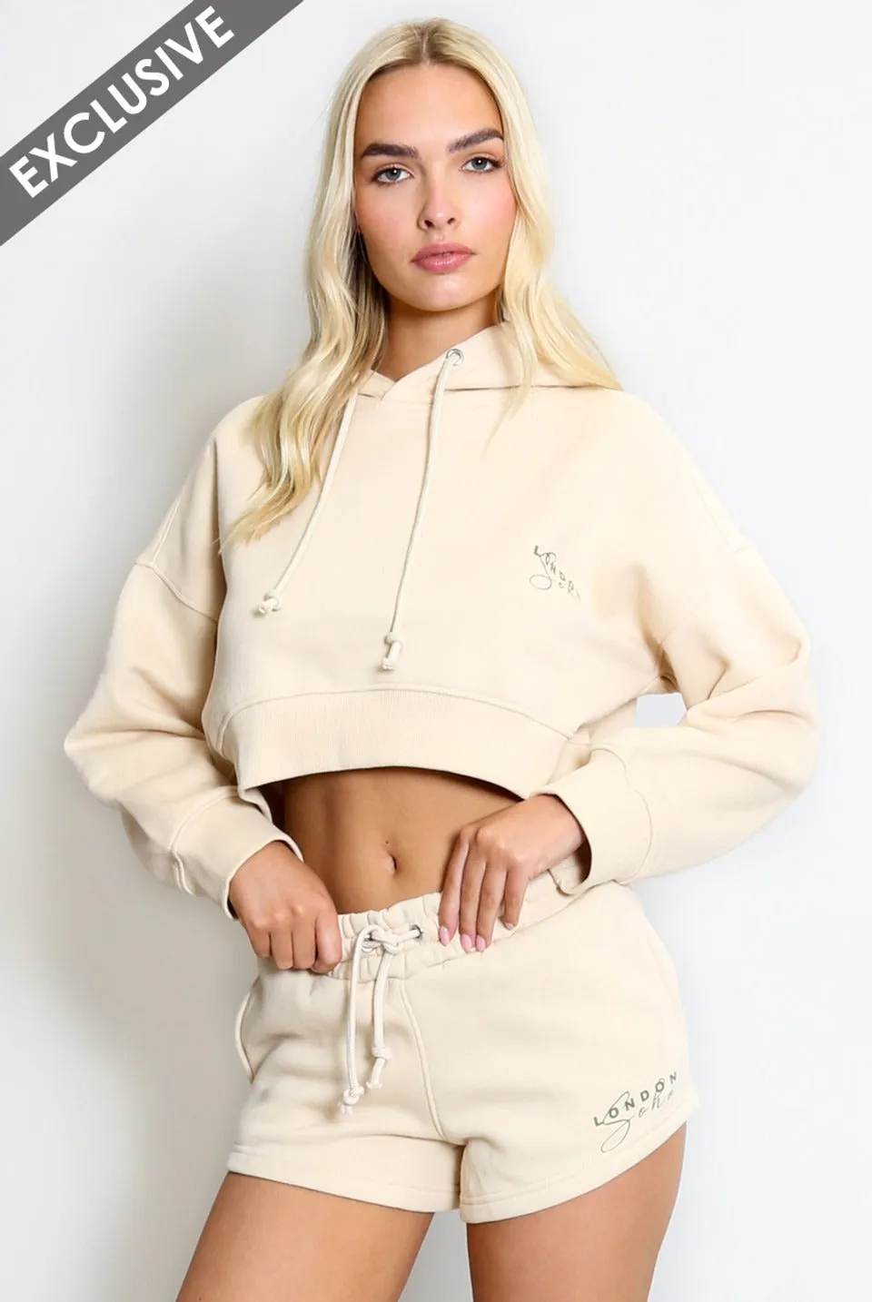 Soho London Cropped Hoodie And Shorts Set - Lacey sold by Storm Desire