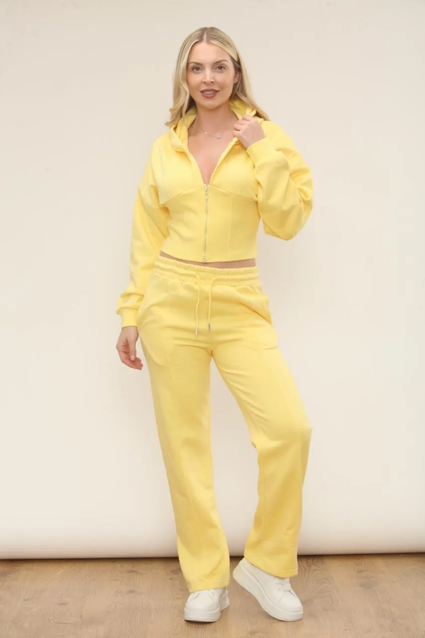 Zipped High Waist Hoodie & Jogger Set - Megan sold by Storm Desire