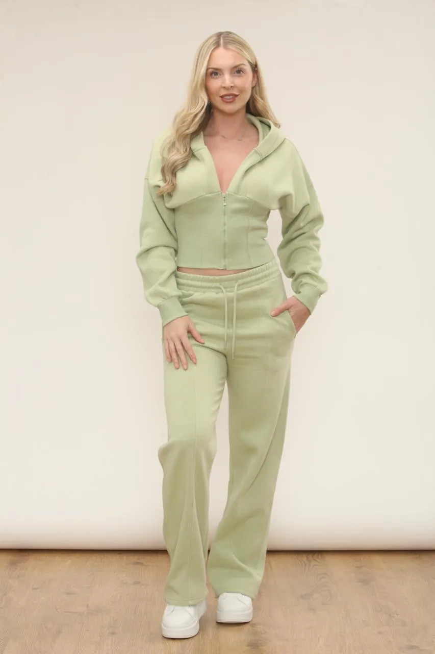 Zipped High Waist Hoodie & Jogger Set - Megan sold by Storm Desire product image thumbnail 3