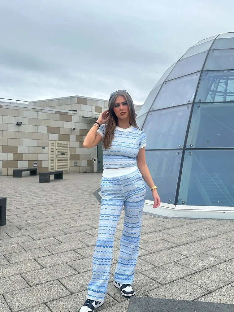 Zig Zag Ribbed Top & Wide Leg Trouser Co-ord - Sloan sold by Storm Desire product image thumbnail 2