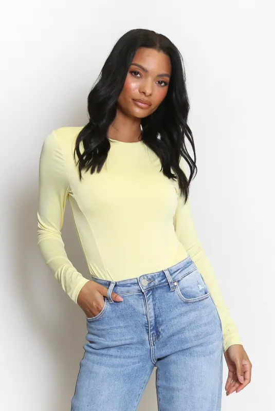 Long Sleeve Plain Bodysuit - Stephanie sold by Storm Desire