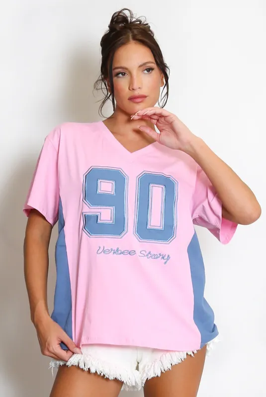 90 Slogan Panel Baseball Top - Clover sold by Storm Desire