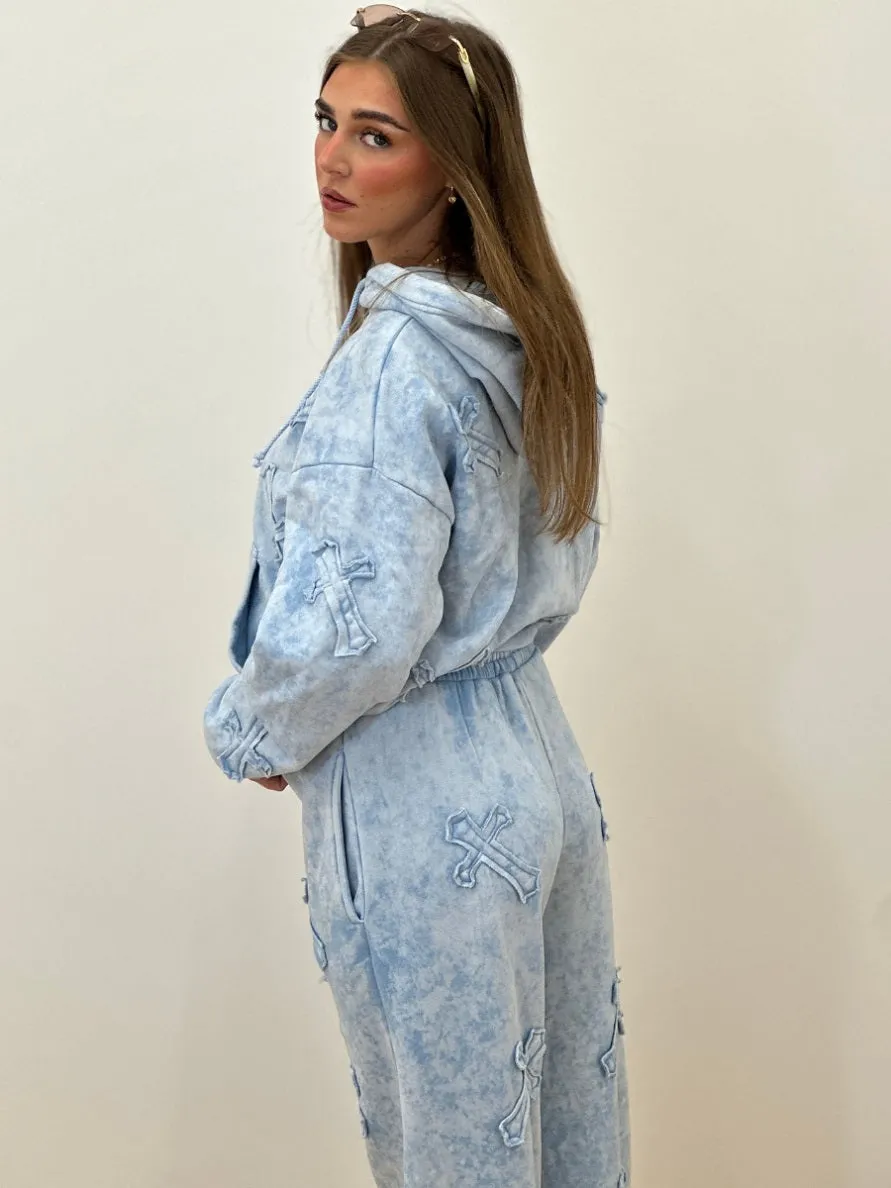 Acid Wash Crucifix Cross Hooded Tracksuit - Kayla sold by Storm Desire product image thumbnail 3