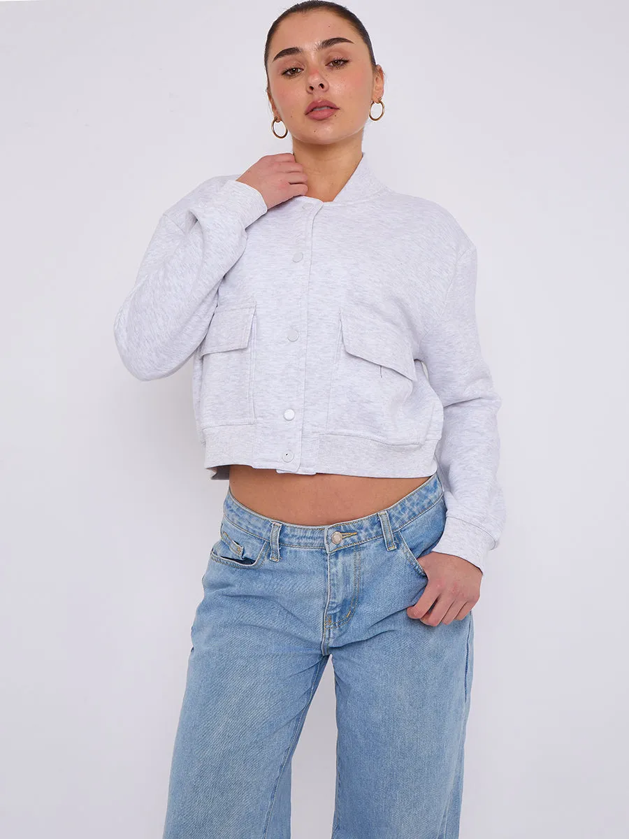 Cropped Fleece Bomber Jacket - Adelina sold by Storm Desire product image thumbnail 2