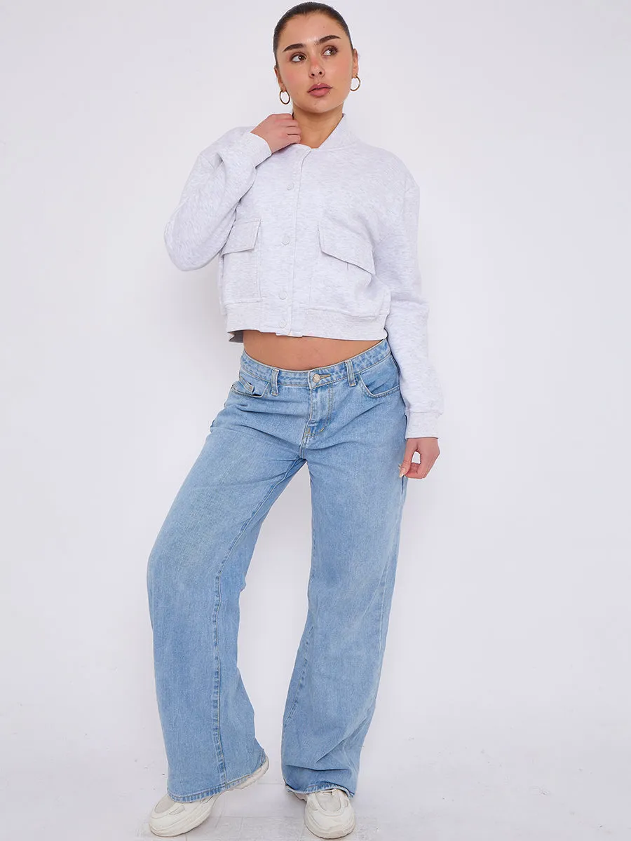 Cropped Fleece Bomber Jacket - Adelina sold by Storm Desire product image thumbnail 4