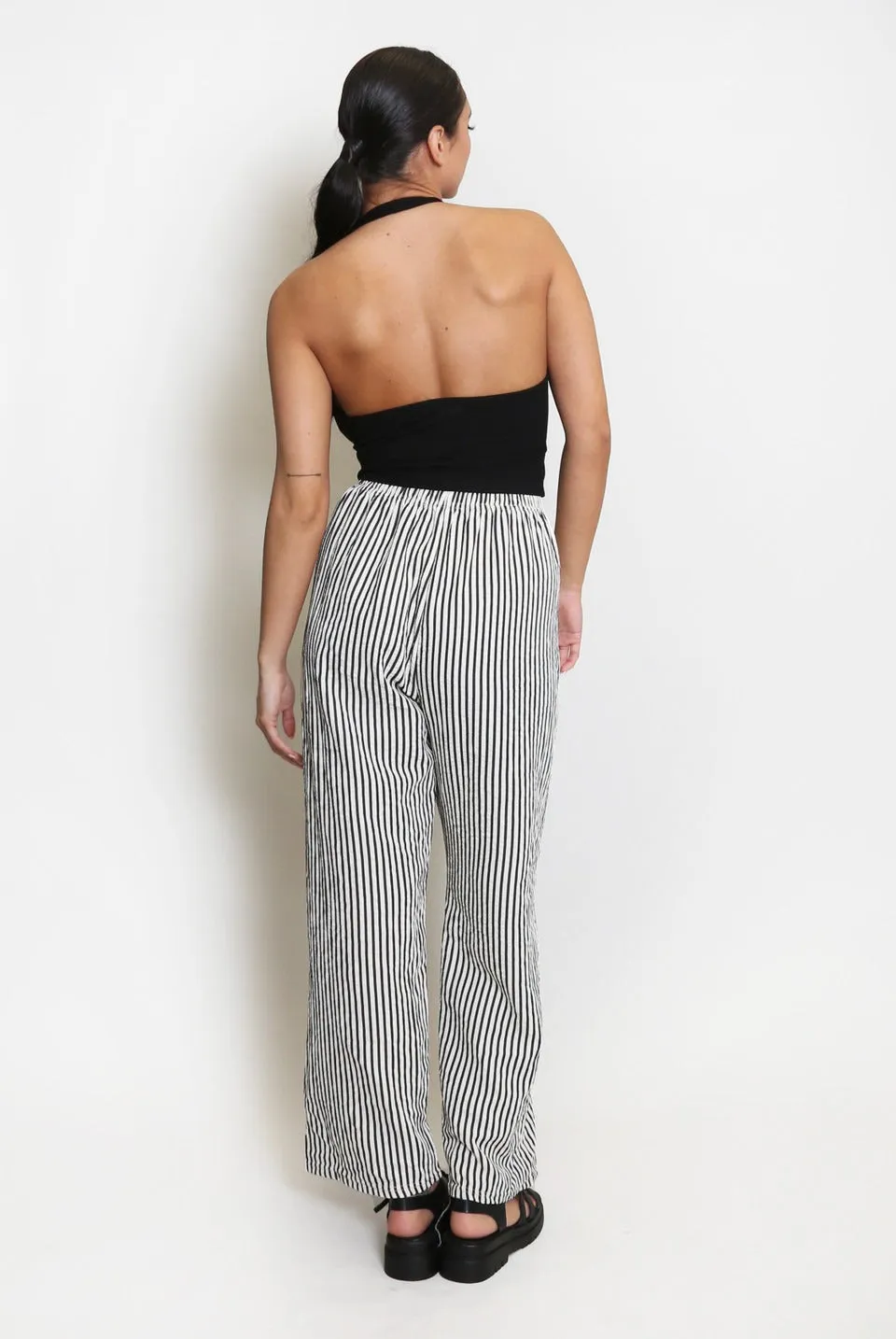 Off White Striped Casual Wide Leg Trouser - Milena sold by Storm Desire product image thumbnail 2