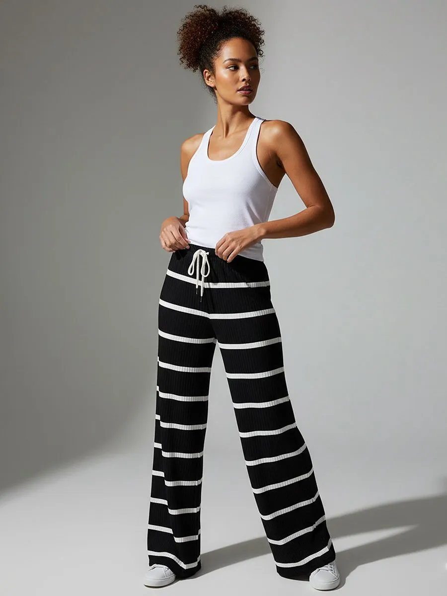 Striped High Waist Flared Trousers - Wrenleigh sold by Storm Desire