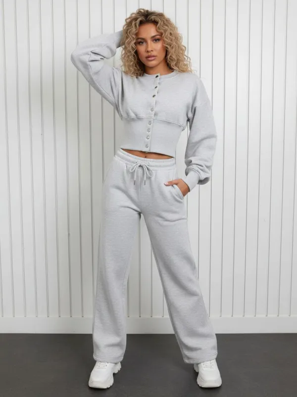 Button Up Top & Wide Leg Trouser Tracksuit - Linda sold by Storm Desire