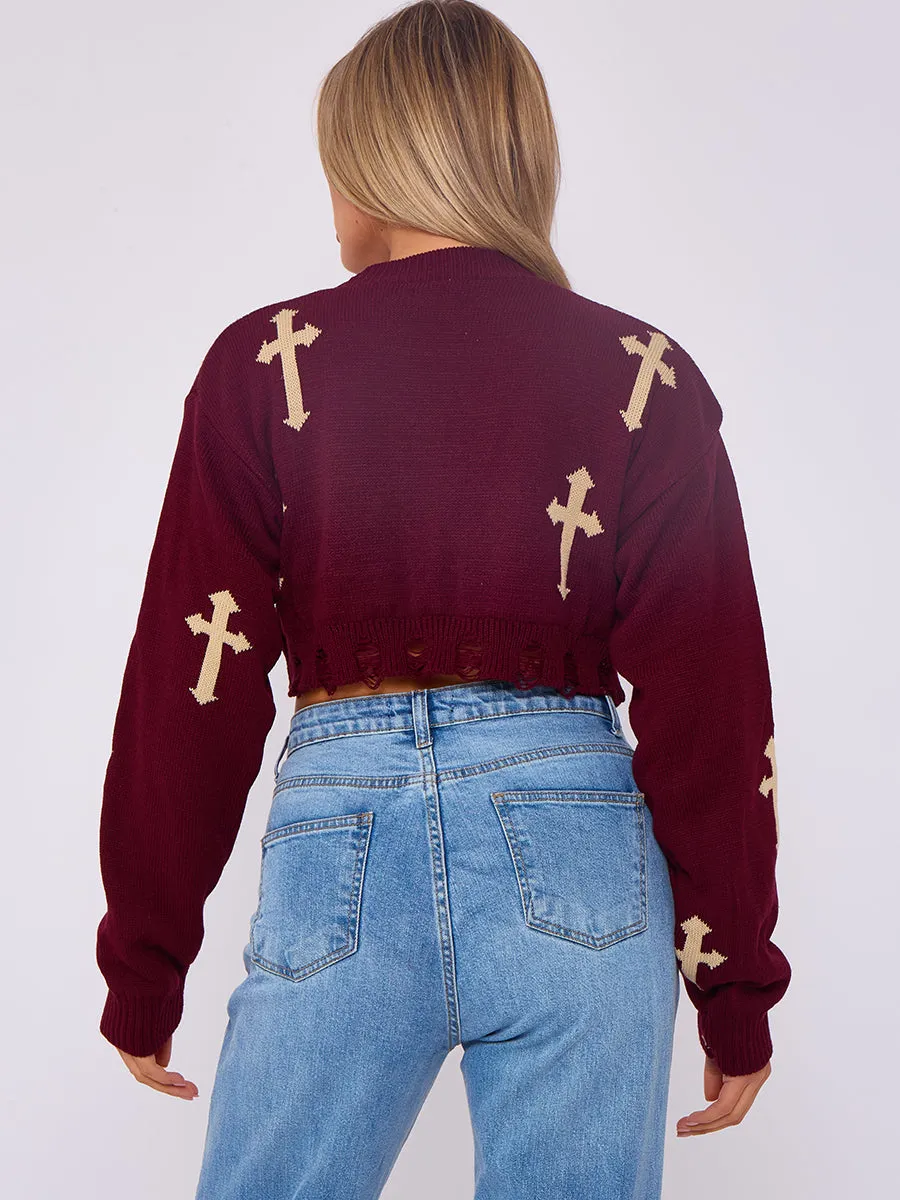 Crucifix Knitted Crop Jumper - Anaya sold by Storm Desire product image thumbnail 3
