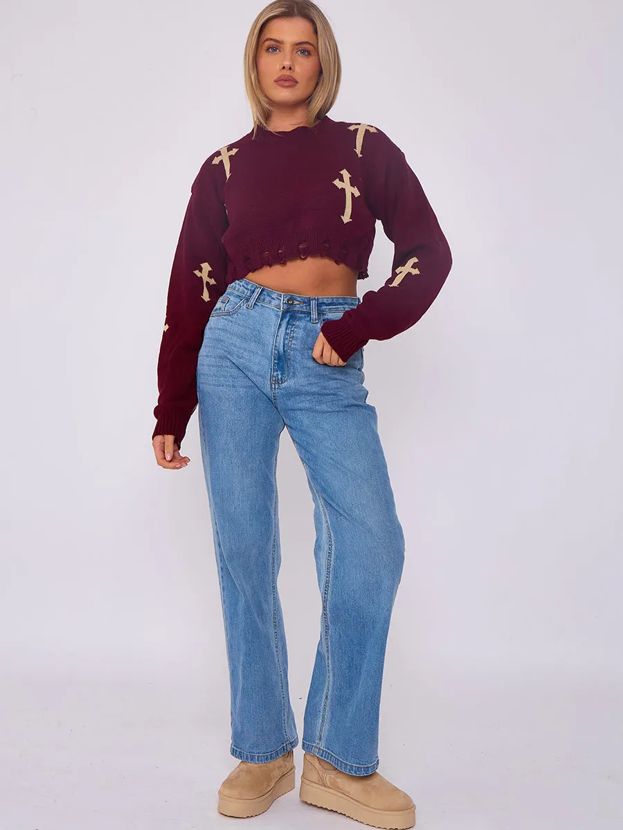 Crucifix Knitted Crop Jumper - Anaya sold by Storm Desire product image thumbnail 4