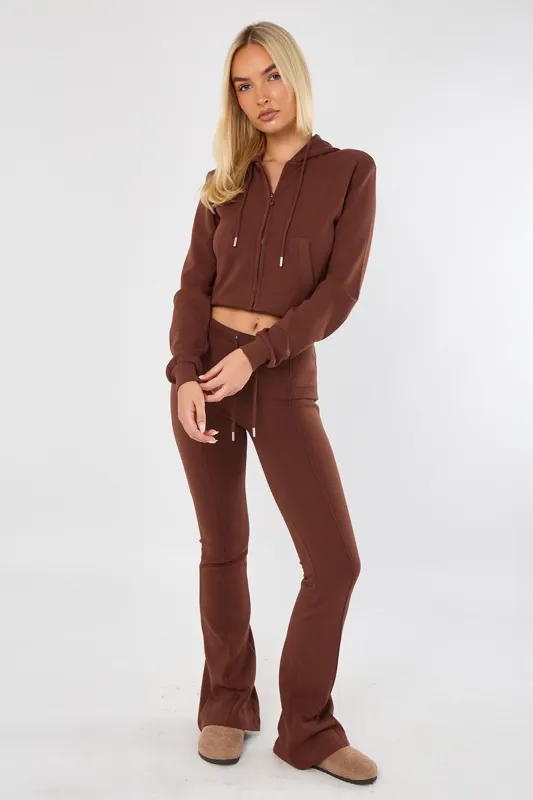 Cropped Hem Bell Bottom Joggers Set - Fernanda sold by Storm Desire