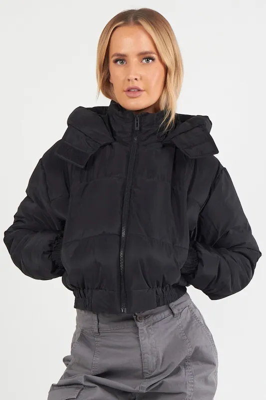 Hooded Crop Puffer Jacket - Matilda sold by Storm Desire