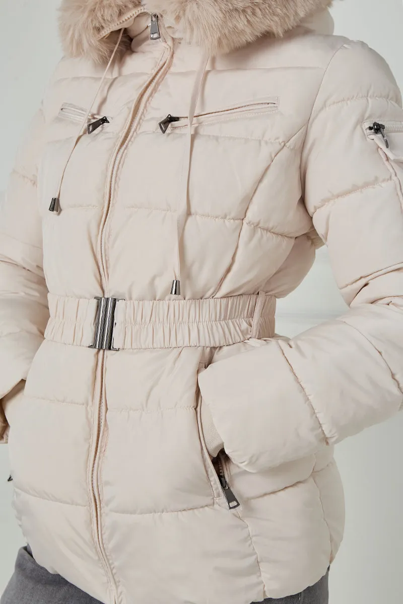 Faux Fur Hood Quilted Puffer Jacket - Novah sold by Storm Desire product image thumbnail 3