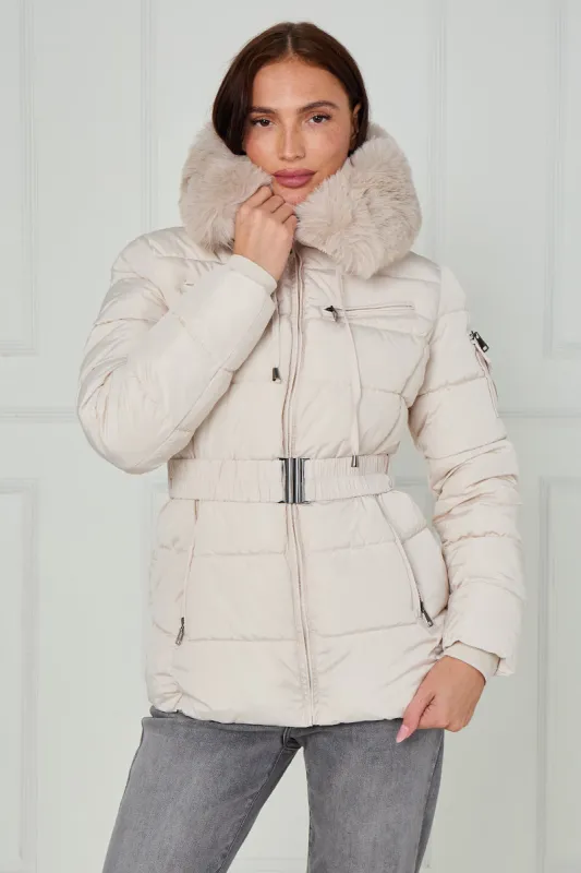 Faux Fur Hood Quilted Puffer Jacket - Novah sold by Storm Desire