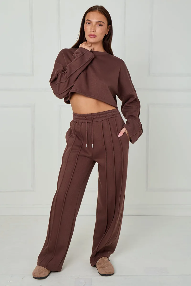 Baggy Crop Top And Flare Joggers Loungewear Set - Jamie sold by Storm Desire