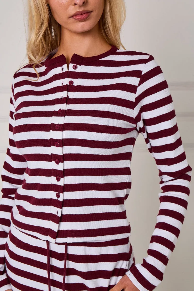Striped Ribbed Button Up Top & Wide Leg Trouser Co-ord - Jolie sold by Storm Desire product image thumbnail 5