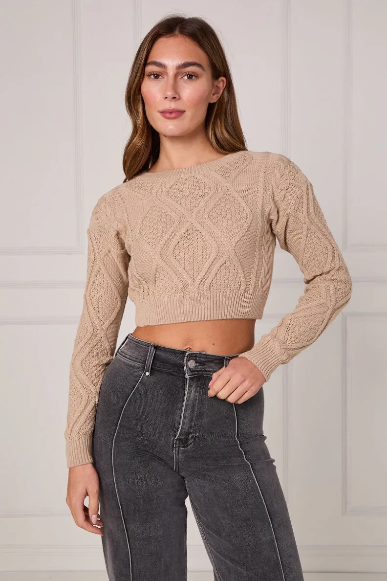 Cable Knitted Crop Jumper - Lana sold by Storm Desire product image thumbnail 5