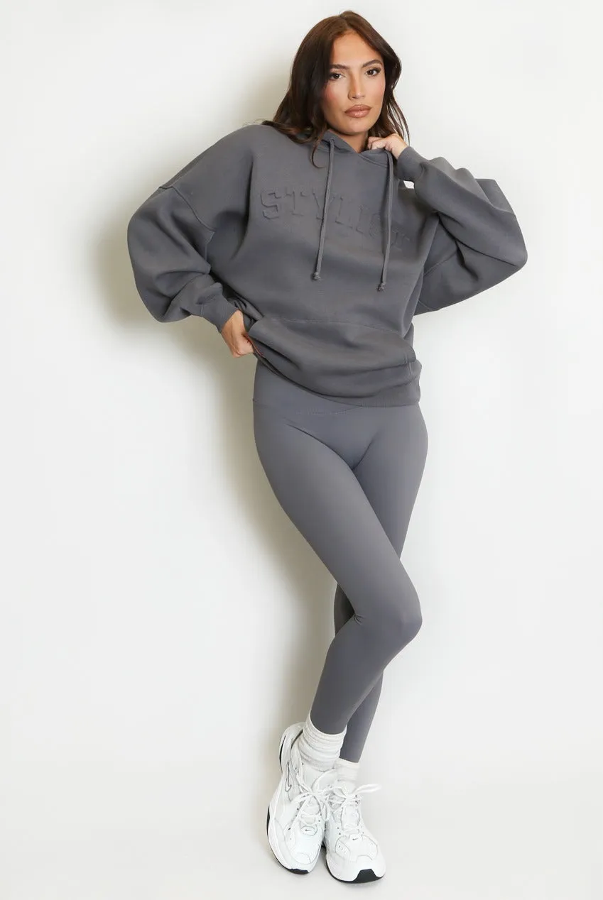 Stylist Embossed Oversized Hoodie - Ayra sold by Storm Desire product image thumbnail 4