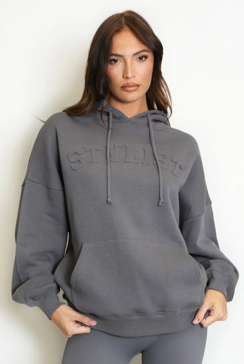 Stylist Embossed Oversized Hoodie - Ayra sold by Storm Desire product image thumbnail 5