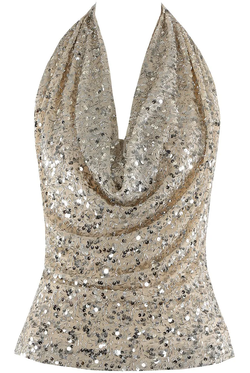Sequin Cowl Neck Party Top - Rayne sold by Storm Desire product image thumbnail 5