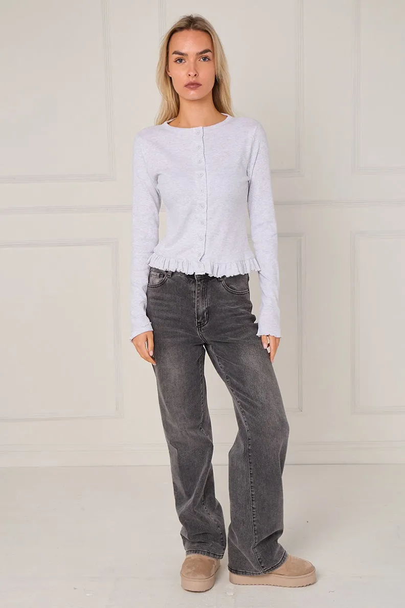 Ribbed Frill Hem Button Up Top - Akira sold by Storm Desire product image thumbnail 5