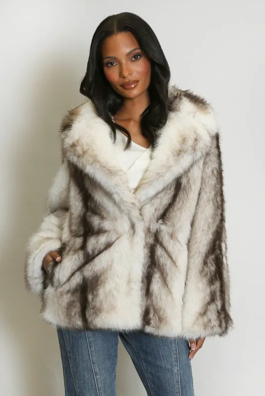 Vintage Style Chunky Faux Fur Jacket - Henley sold by Storm Desire