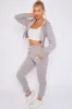 Dove Grey Crop Zip Hooded Loungewear - Valentina sold by Storm Desire