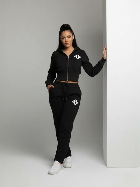 Logo Cropped Hoodie and Jogger Fleece Tracksuit - Kassidy sold by Storm Desire product image thumbnail 5